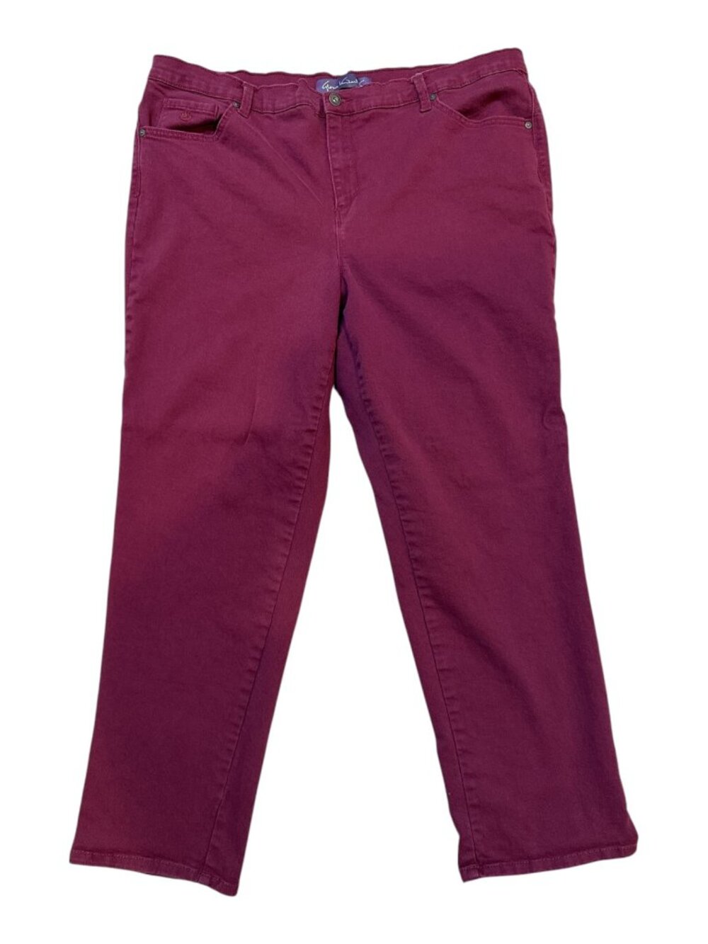 Gloria Vanderbilt Sz 18W Burgundy Amanda 5-Pocket Jeans